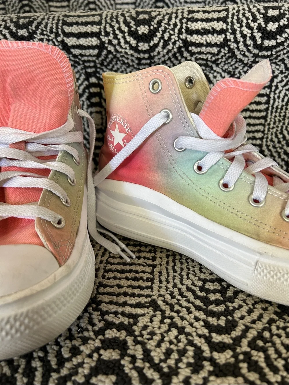 Converse High Top Tie-Dye Platform Sneakers